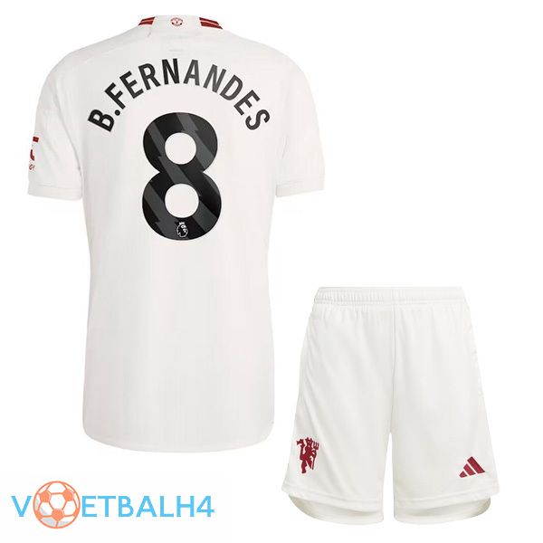 Manchester United (B.Fernandes 8) kinderen derde voetbal jersey wit 2023/2024