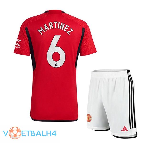 Manchester United (Martinez 6) kinderen voetbal jersey thuis rood 2023/2024