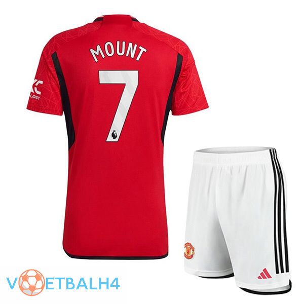 Manchester United (Mount 7) kinderen voetbal jersey thuis rood 2023/2024