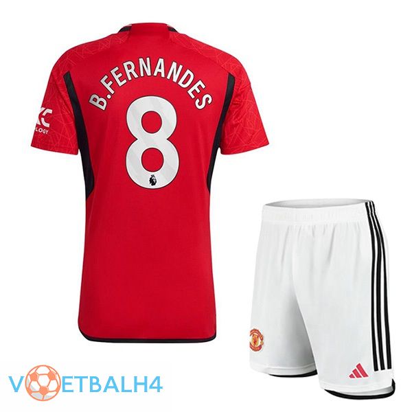 Manchester United (B.Fernandes 8) kinderen voetbal jersey thuis rood 2023/2024