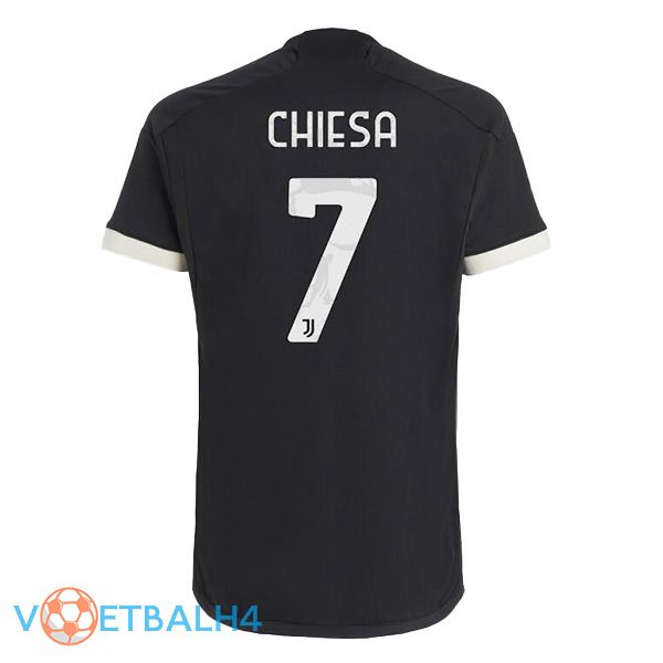 Juventus (CHIESA 7) derde voetbal jersey zwart 2023/2024