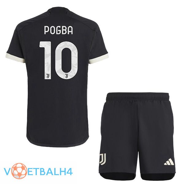 Juventus (POGBA 10) kinderen Juventus derde voetbal jersey zwart 2023/2024