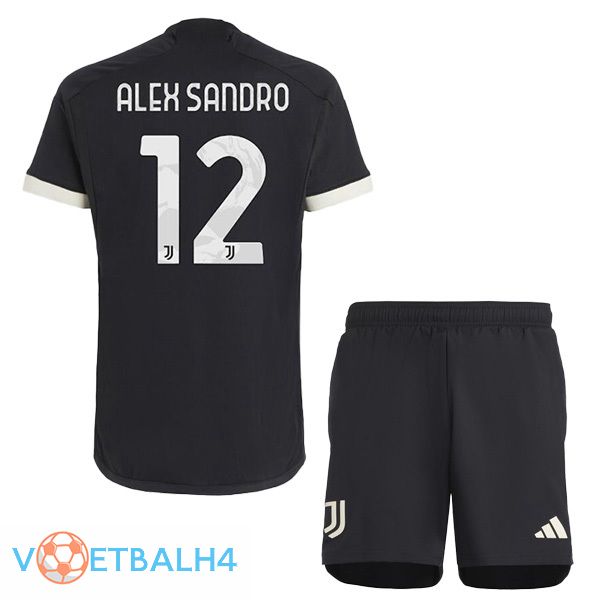 Juventus (ALEX SANDRO 12) kinderen Juventus derde voetbal jersey zwart 2023/2024