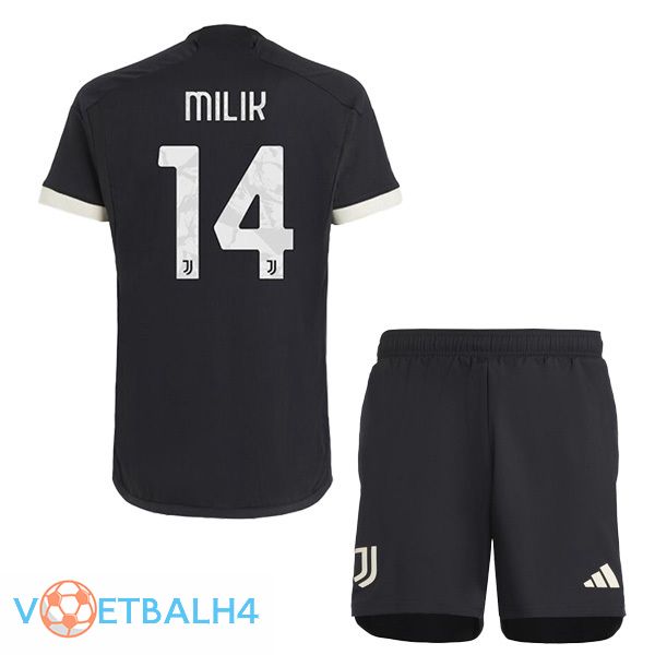 Juventus (MILIK 14) kinderen Juventus derde voetbal jersey zwart 2023/2024