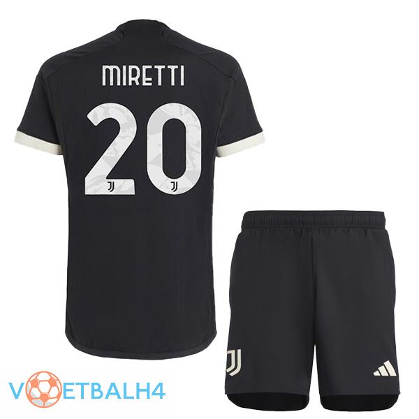 Juventus (MIRETTI 20) kinderen Juventus derde voetbal jersey zwart 2023/2024