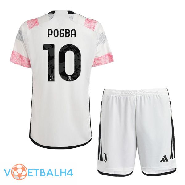 Juventus (POGBA 10) kinderen voetbal jersey uit wit 2023/2024