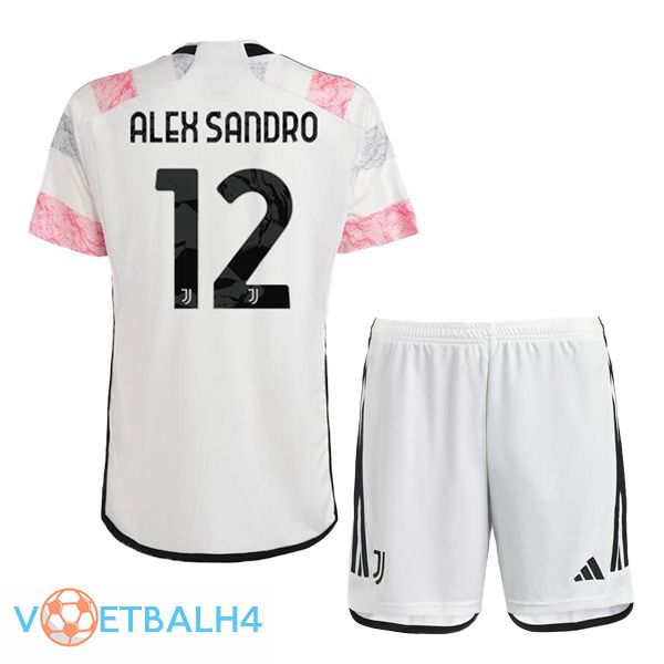 Juventus (ALEX SANDRO 12) kinderen voetbal jersey uit wit 2023/2024