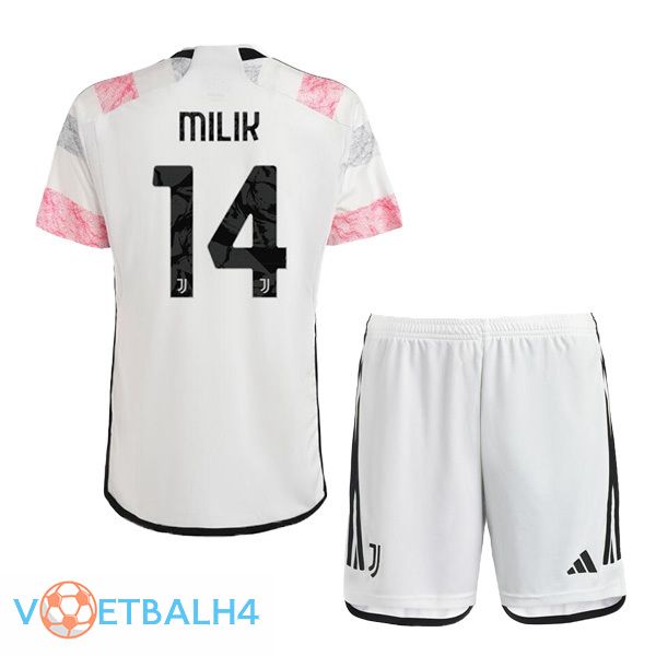 Juventus (MILIK 14) kinderen voetbal jersey uit wit 2023/2024