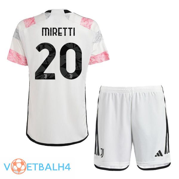 Juventus (MIRETTI 20) kinderen voetbal jersey uit wit 2023/2024