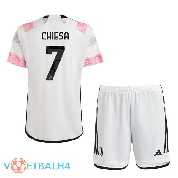 Juventus (CHIESA 7) kinderen voetbal jersey uit wit 2023/2024