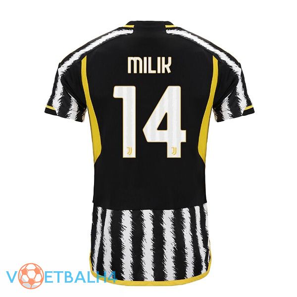 Juventus (MILIK 14) voetbal jersey thuis zwart wit 2023/2024