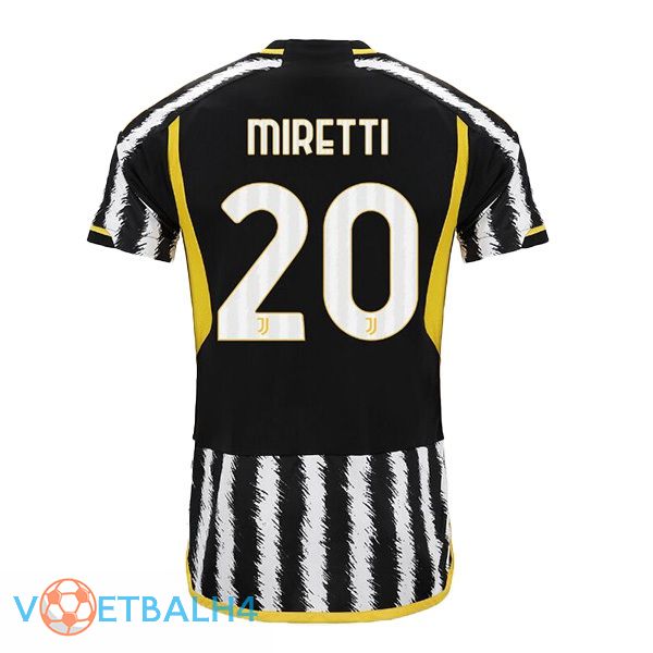 Juventus (MIRETTI 20) voetbal jersey thuis zwart wit 2023/2024