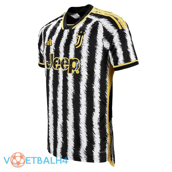 Juventus voetbal jersey thuis zwart wit 2023/2024