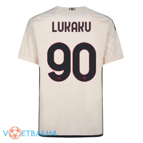 AS Roma (LUKAKU 90) voetbal jersey uit geel 2023/2024