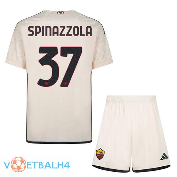 AS Roma (SPINAZZOLA 37) kinderen kinderen uit voetbal jersey geel 2023/2024