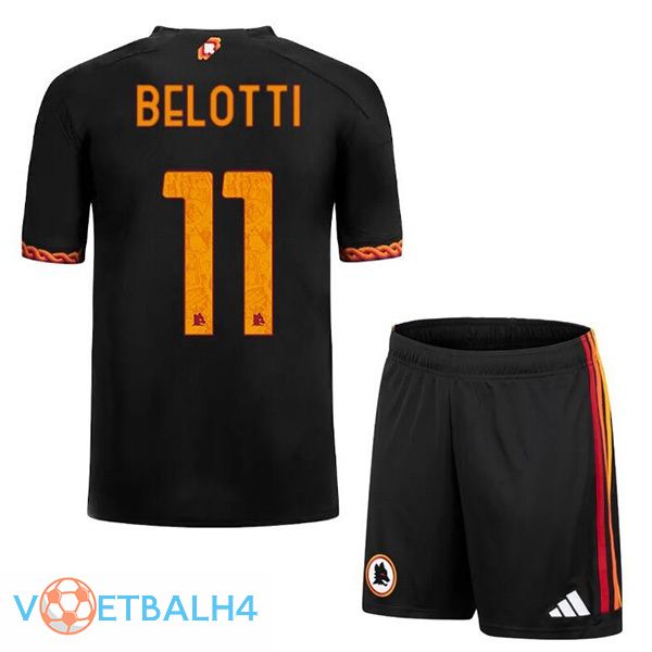 AS Roma (BELOTTI 11) kinderen voetbal jersey derde zwart 2023/2024