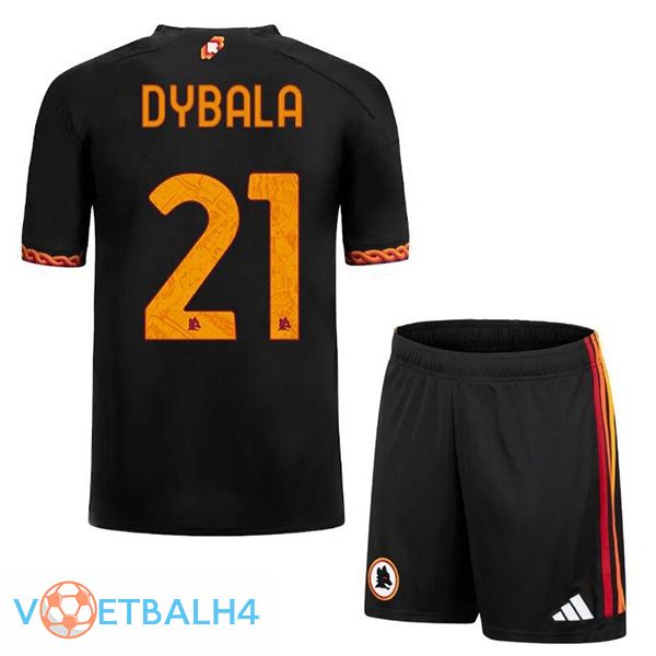 AS Roma (DYBALA 21) kinderen voetbal jersey derde zwart 2023/2024