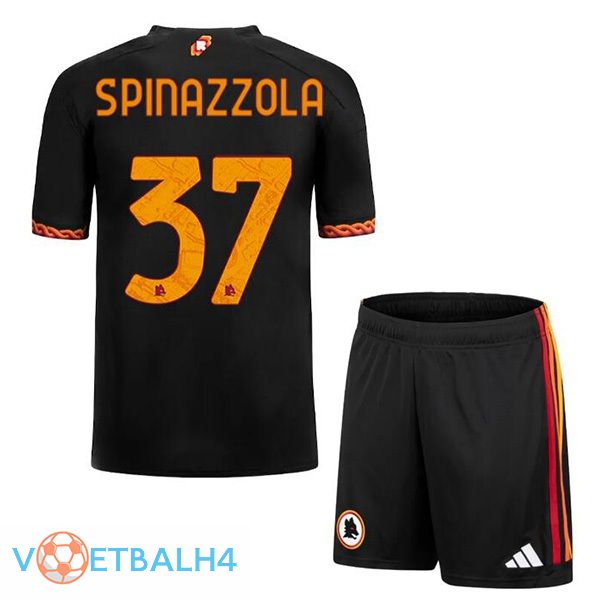 AS Roma (SPINAZZOLA 37) kinderen voetbal jersey derde zwart 2023/2024