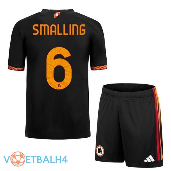 AS Roma (SMALLING 6) kinderen voetbal jersey derde zwart 2023/2024