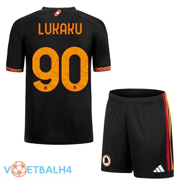 AS Roma (LUKAKU 90) kinderen voetbal jersey derde zwart 2023/2024