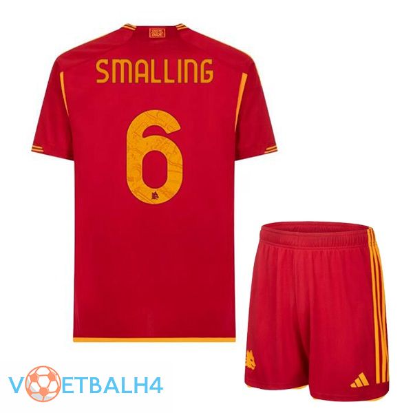 AS Roma (SMALLING 6) kinderen voetbal jersey thuis rood 2023/2024