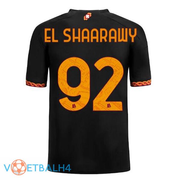 AS Roma (EL SHAARAWY 92) voetbal jersey derde zwart 2023/2024