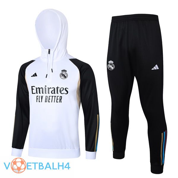 Real Madrid trainingspak Hoodie wit 2023/2024