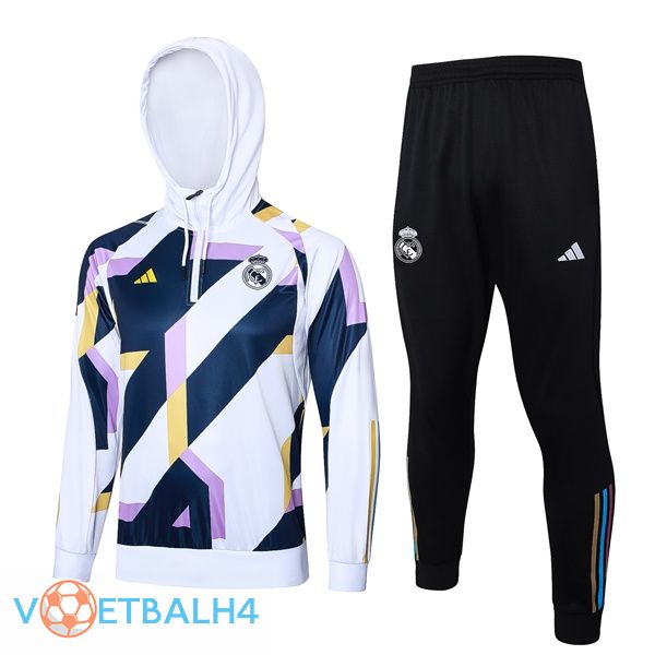 Real Madrid trainingspak Hoodie wit blauw koninklijk 2023/2024