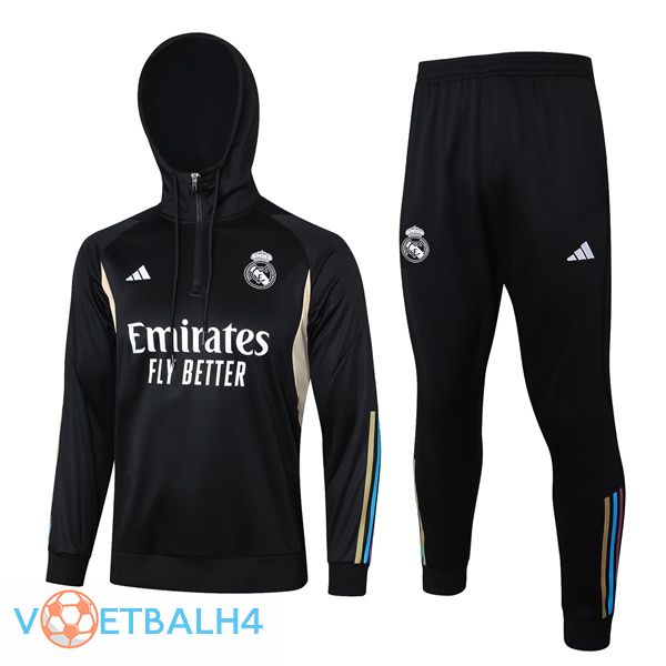 Real Madrid trainingspak Hoodie zwart 2023/2024