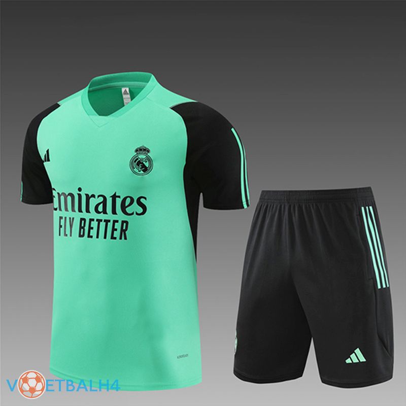 Real Madrid kinderen kit Training T Shirt + korte broek groente/zwart 2024/2025