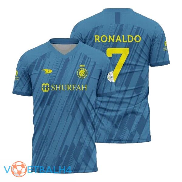 Al-Nassr FC (RONALDO 7) voetbal jersey uit blauw 2022/2023