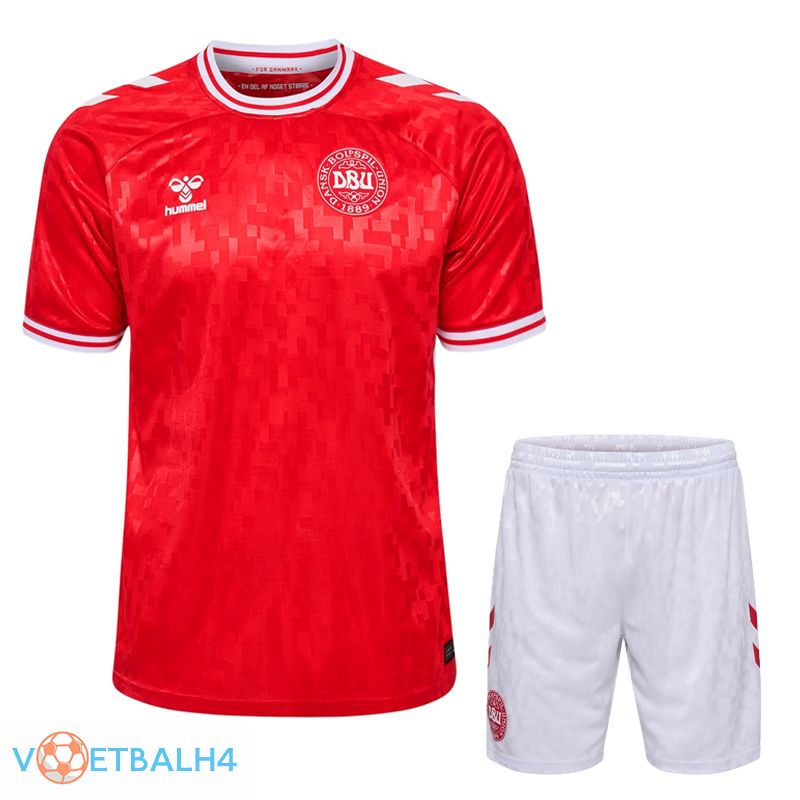 Denemarken thuis voetbal jersey + korte broek Kit 2024/2025