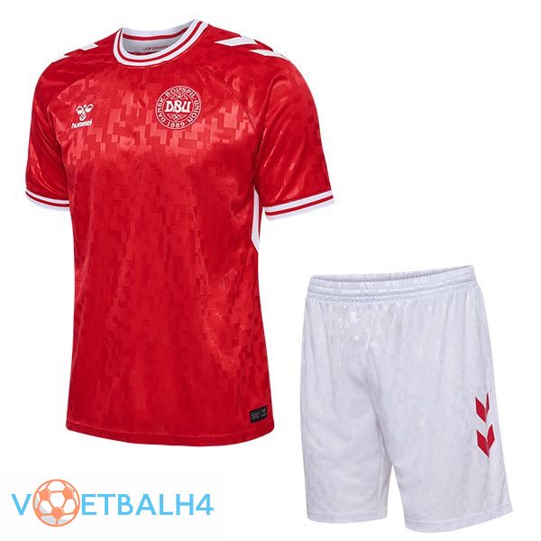 Denemarken kinderen thuis voetbal jersey rood 2024/2025