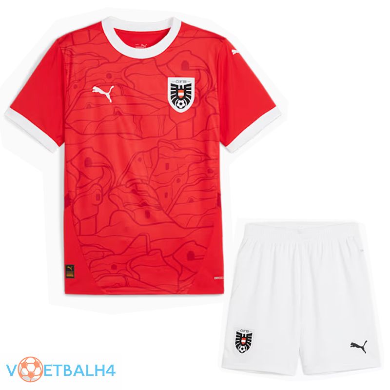 Oostenrijk thuis voetbal jersey + korte broek Kit 2024/2025