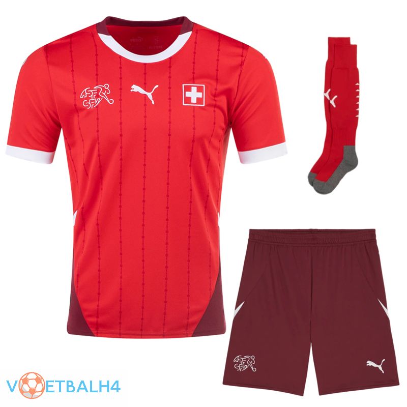 Zwitsers thuis voetbal jersey (korte broek + soks) Kit 2024/2025