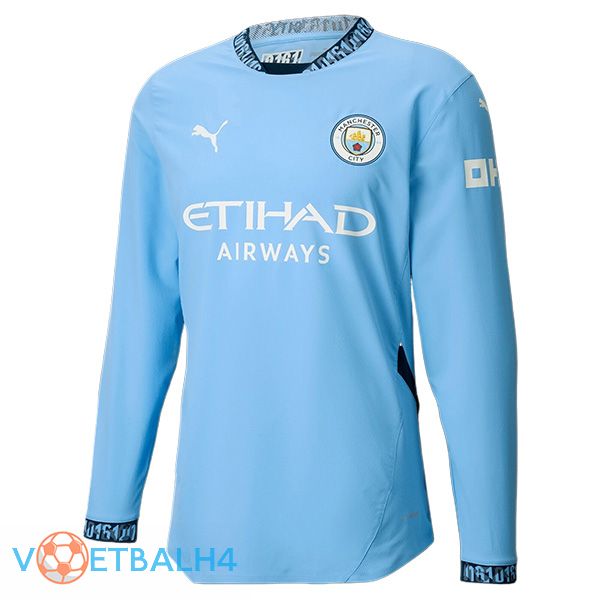 Manchester City thuis nieuw voetbal jersey lange mouw2024/2025