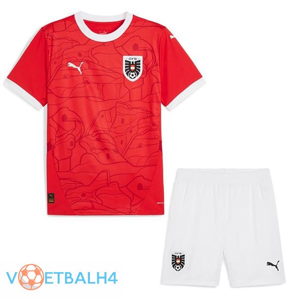 Oostenrijk kinderen thuis voetbal jersey rood 2024/2025