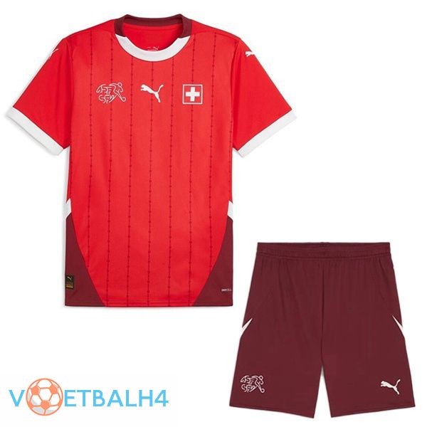 Zwitsers kinderen thuis voetbal jersey rood 2024/2025