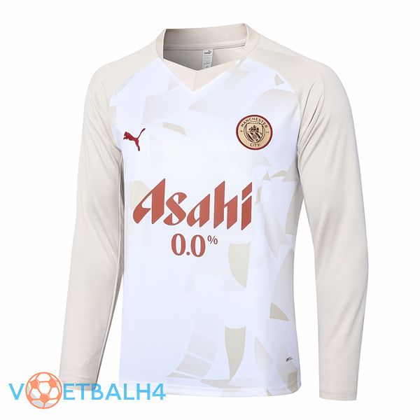 Manchester City Training Sweatshirt wit geel 2024/2025