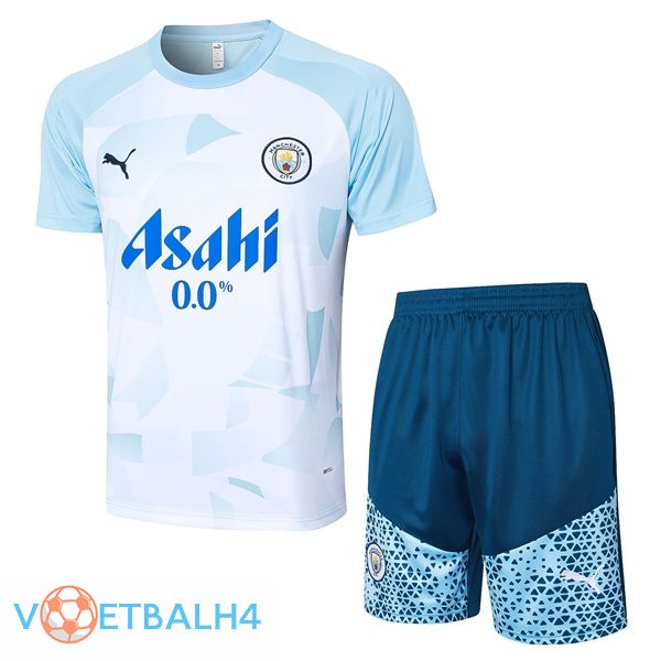 Manchester City kit Training T Shirt + korte broek blauw 2024/2025