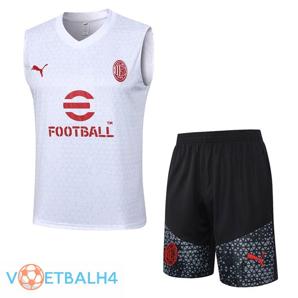 AC Milan voetbal Vest + korte broek wit 2024/2025