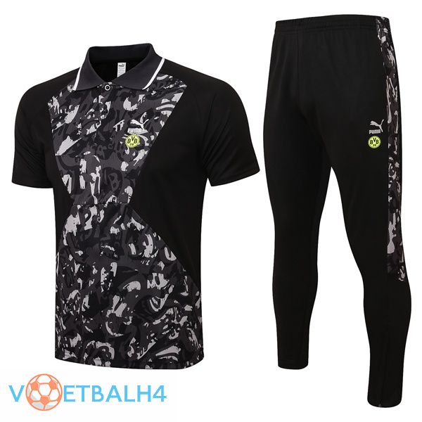 Dortmund BVB Polo Shirt + broek zwart 2021-2022