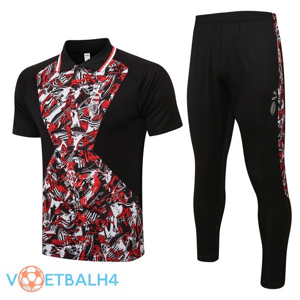 AC Milan Polo Shirt + broek zwart rood 2021-2022