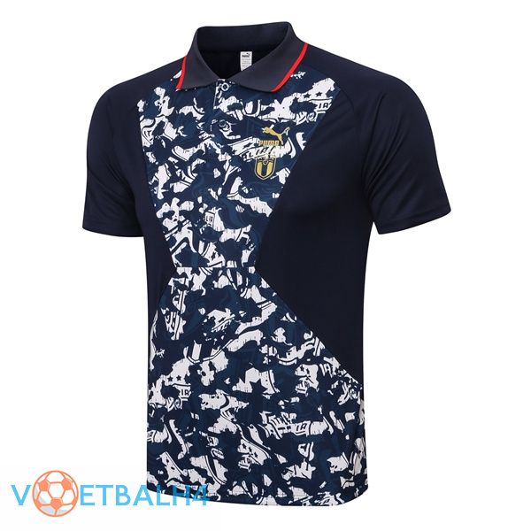 Italië Polo Shirt blauw zwart 2021-2022