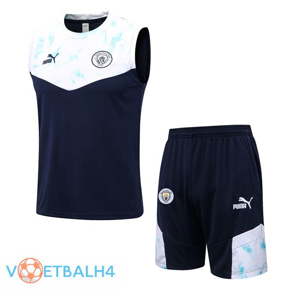 Manchester City voetbal Vest + korte broek blauw wit 2022-2023