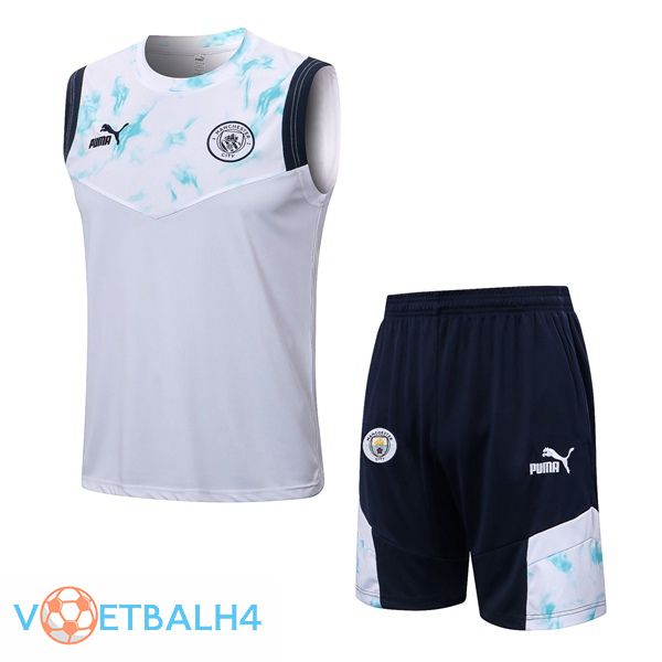 Manchester City voetbal Vest + korte broek wit 2022/2023