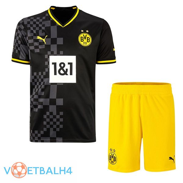 Dortmund BVB kinderen voetbal jersey uit zwart 2022/2023