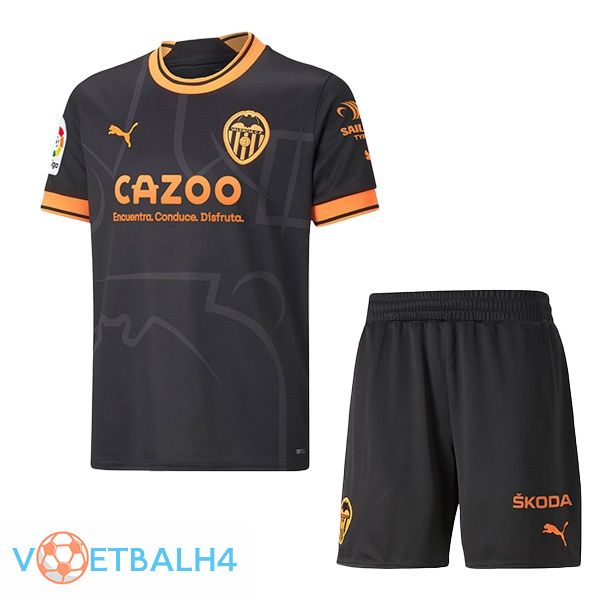 Valencia CF kinderen voetbal jersey uit zwart 2022/2023