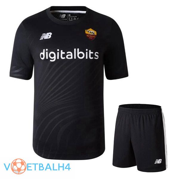 AS Roma kinderen doelman voetbal jerseys zwart 2022-2023