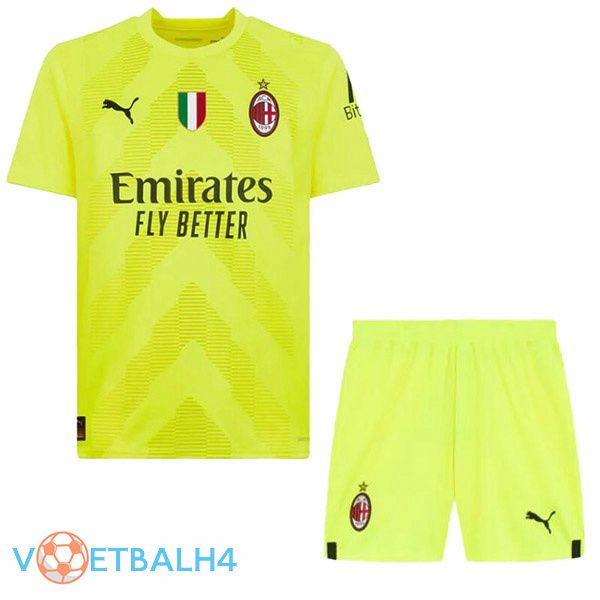 AC Milan kinderen doelman voetbal jerseys geel 2022-2023